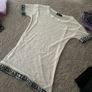 Mesh swim coverup. Long tee/dress